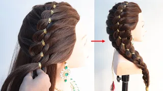 excellent lace braided side ponytail hairstyle for long hair