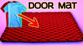 DIY, How To Make Door Mat Using T Shirt , Old t shirt doormat , old t shirt doormat