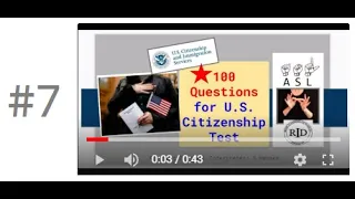 #7 ASL U.S. Citizenship Interview Test Study Question