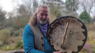 Black hair on horse skin shamanic drum