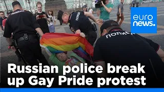 Russian police break up Gay Pride protest in St Petersburg