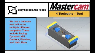 3d surface, helix bore, and dynamic mill all with the same tool! -MASTERCAM 2020 Tutorial