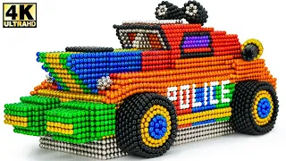 DIY how to make an amazing police car with ASMR magnetic balls