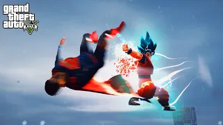 GTA 5 - Goku Super Saiyan Blue VS Superman