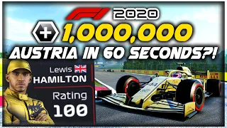 AUSTRIA IN 60 SECONDS IN FULLY-MAXED OUT CAR & 100 OVR HAMILTON IN F1 2020 MY TEAM CAREER MODE?!