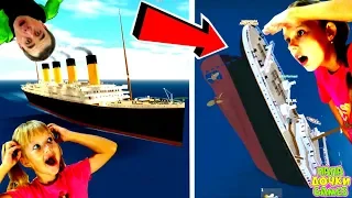 The WRECK of the TITANIC to Escape from a SINKING SHIP! SIMULATOR Titanic Daughter Dad ROBLOX