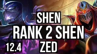 SHEN vs ZED (TOP) | Rank 2 Shen, 12/2/8, Dominating | TR Master | 12.4