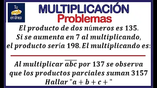 MULTIPLICACIÓN 03: Problemas sobre Multiplicación