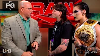 Rhea Ripley and Dominik Mysterio confronts Adam Pearce - WWE Raw 6/26/2023