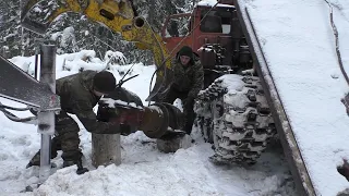 Лесосека. Валка. Ремонт лебедки ТТ-4.