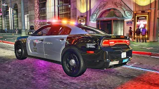 Playing GTA 5 As A POLICE OFFICER City Night Patrol| GTA 5 Lspdfr Mod| 4K