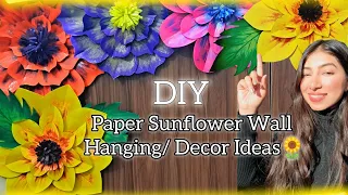 DIY Room Decor Ideas|Paper Sunflower Wall Hanging|Paper Craft|DIY Wall Decor#papercraft #viral#video