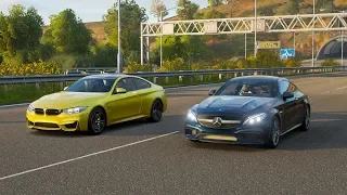 Forza Horizon 4 Drag race: BMW M4 vs Mercedes-AMG C63 S Coupé (2016)