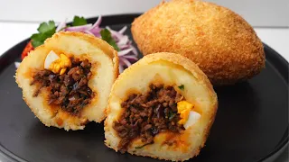 PAPA RELLENA Peruana con Carne, ¡SÚPER CROCANTE!