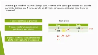 Aplicação de regra de três: conversão de moedas