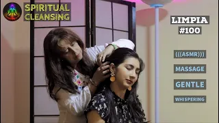 LIMPIA (ASMR) back, scalp massage treatment & hair cracking for sleep with soft sounds in Ecuador