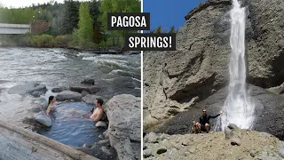 Soaking in a FREE hot spring + waterfalls (Fourmile Falls + Treasure Falls) in Pagosa Springs, CO