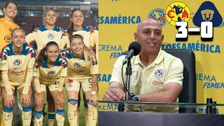 FELIZ por la GOLEADA | América femenil (3-0) Pumas : Angel Villacampa