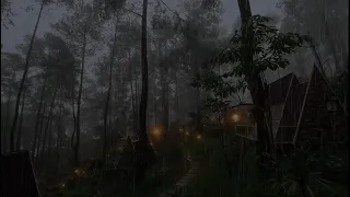 Fall Asleep Fast with Heavy Rain in Pine Forest & Powerful Thunder | Sleep Instantly, Beat Insomnia