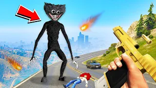 МУЛЬТЯШНЫЙ ХАГГИ ВАГГИ в ГТА 5 МОДЫ! CARTOON HUGGY WUGGY ОБЗОР МОДА в GTA 5 ВИДЕО