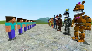 HEROBRINE VS FNAF ANIMATRONICS!! Garry's Mod Sandbox