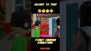 Granny vs thief | Funny Horror Animation #shorts #youtubeshorts #viralshorts