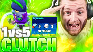 🤩🤯MEIN krassester CLUTCH! 1vs5?! - KOMPLETT RASUR in BRAWL STARS Knockout