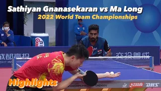 Ma Long 马龙 vs Sathiyan Gnanasekaran | 2022 World Team Championships (MT-R16) Highlights