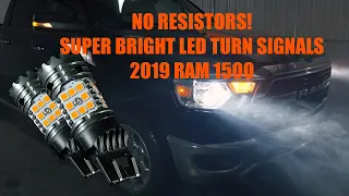 2019 Ram 1500 LED Front Turn Signal Bulbs - NO RESISTORS! How To Install and Demo - SUPER BRIGHT