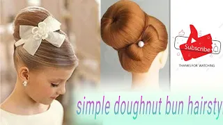 Simple  Bow Hairstyle  with doughnut bun||Trisha's Creation 🌷