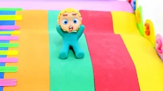 DibusYmas Slide playground 💕Superhero Play Doh Stop motion cartoons for kids