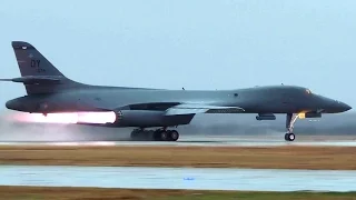 B-1 Bomber Full Afterburner Takeoff