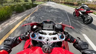 Local Canyon Ride with two 2023 Ducati Panigale V4S Superbikes