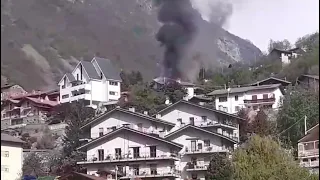 Incendio in collina a Châtillon