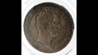 VAE 12 - 155 : FRANCE, Louis-Philippe Ier (1830-1848). 5 francs tête nue, tranche en creux 1831 B, R