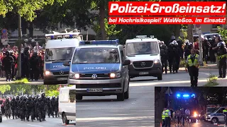 [Wasserwerfer&co. bei Hochrisikospiel!] Großeinsatz der Polizei bei Derby MSV vs. RWE!