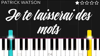 Patrick Watson -  Je te laisserai des mots | EASY Piano Tutorial