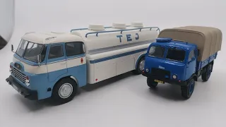 Kultovní náklaďáky minulé éry č. 22 - Csepel D-710 a č. 23 - Tatra 805 v měřítku 1:43 od DeAgostini