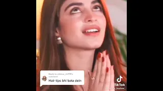 kinza hashmi new tiktok video                 speak about hair tips oil.