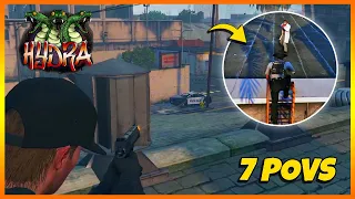 Hydra Ambush Cops After They Spike Mid Race (multiple pov) | Nopixel GTA RP