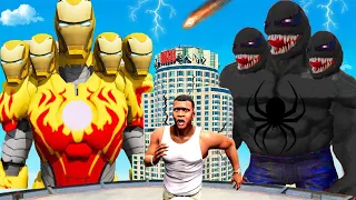 FRANKLIN Found 5 HEAD IRONMAN And KILLED Giant VENOM IN GTA 5 | GTA 5 AVENGERS