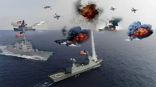 War begins! US and British Warships Destroy Houthi Rebel Ships in the Red Sea