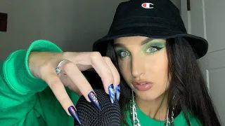 ASMR Fast & Aggressive Mic Scratching, Hand Sounds, hat scratching, rambling +