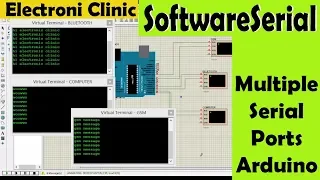 SoftwareSerial Library for making Multiple Ports using Arduino and Proteus | multi ports