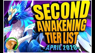 SECOND AWAKENING TIER LIST - APRIL 2020 (Summoners War)