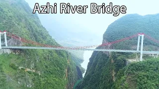 Aerial China:Azhi River Bridge across the canyon in Guizhou貴州橫跨峽谷的阿志河大橋