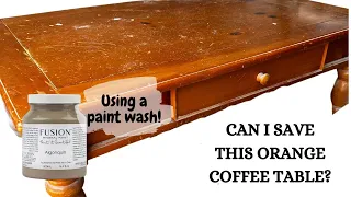 How to Paint Wash Orange Wood Furniture using Algonquin Fusion Mineral Paint