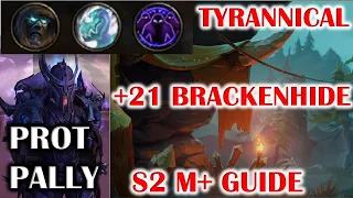 WOW DRAGONFLIGHT TYRANNICAL +21 BRACKENHIDE HOLLOW (BH) SEASON 2 MYTHIC PLUS GUIDE PALADIN TANK POV