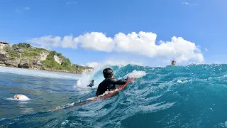 Conquering Chaos at Uluwatu - Epic Low Tide Surfing Adventure!