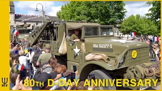 80th D-DAY Huge Parade Sainte Mere Eglise Normandy WW2 Military Vehicles!